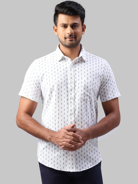 

Raymond Men White Regular Fit Printed Casual Shirt