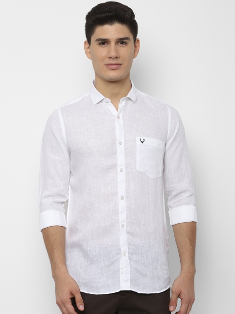 

Allen Solly Men White Slim Fit Solid Linen Casual Shirt