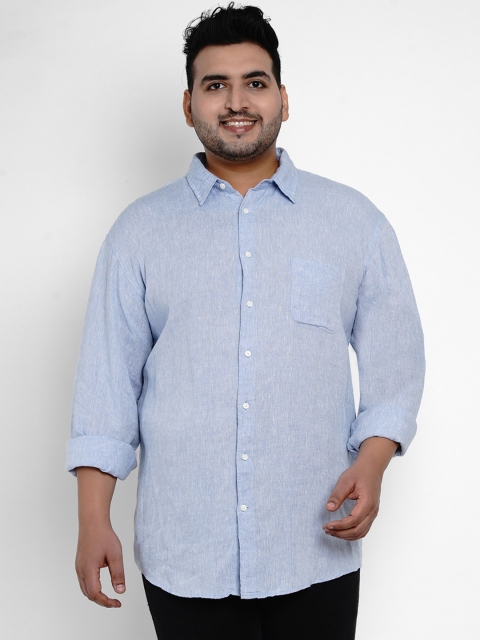 

Santonio Men Blue Comfort Plus Size Casual Shirt