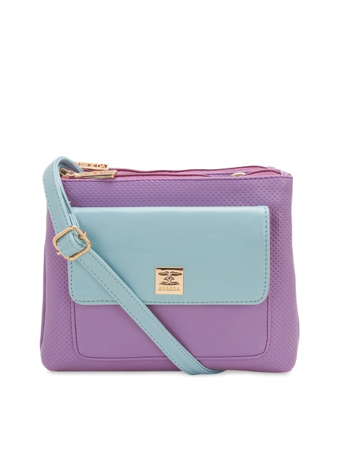 

ESBEDA Purple & Sea Green Solid Sling Bag