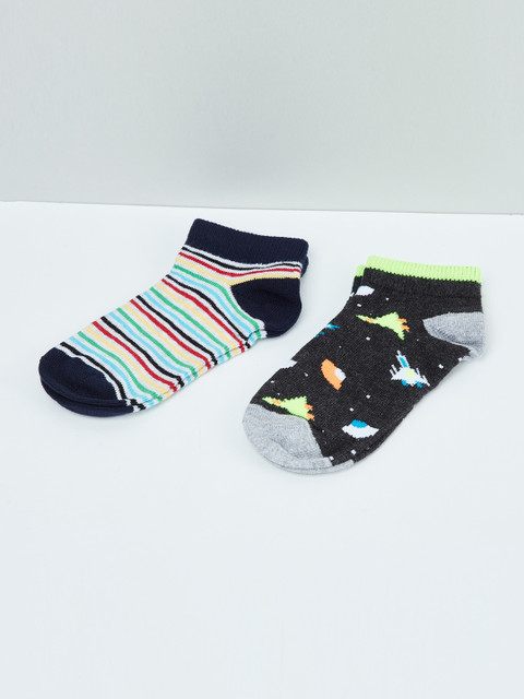 

Max Men Pack Of 3 Patterned Ankle-Length Socks, White