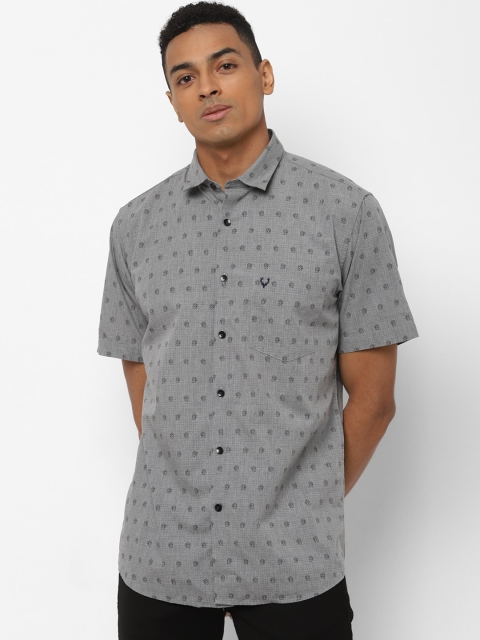 

Allen Solly Men Grey Regular Fit Printed Casual Shirt