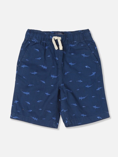 

The Childrens Place Boys Navy Blue Printed Regular Fit Regular Shorts