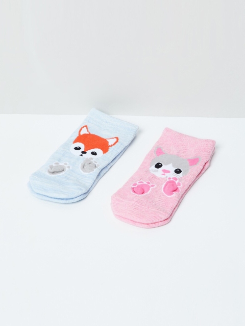 

max Girls Pack of 2 Ankle Length Socks, Pink