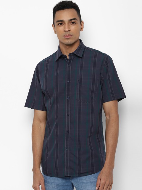

Allen Solly Men Charcoal Grey & Green Slim Fit Checked Casual Shirt