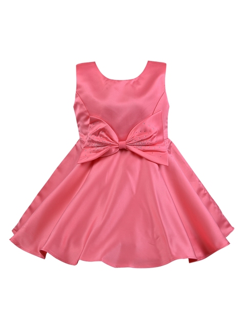 

Wish Karo Girls Pink Solid Fit and Flare Dress