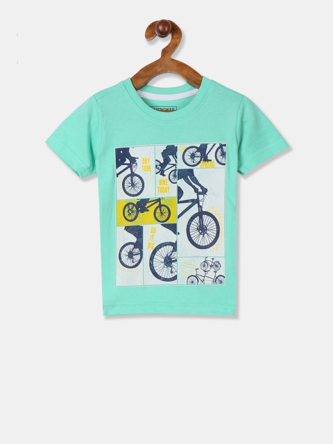 

Cherokee Boys Sea Green Printed Round Neck T-shirt