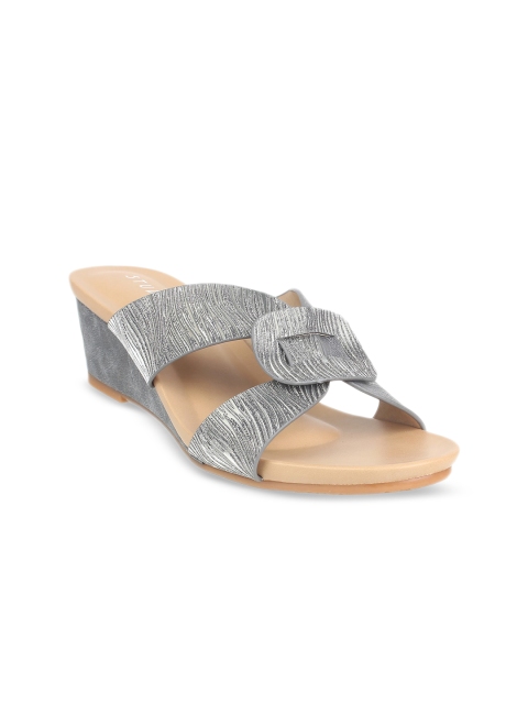 

STEPpings Women Grey Textured Wedge Heels
