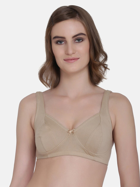 

Da Intimo Beige Solid Non-Wired Non Padded Minimizer Bra