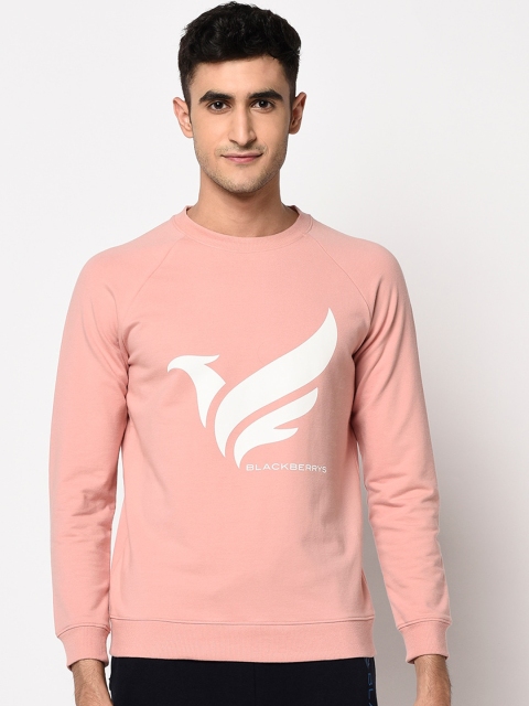 

Blackberrys Men Pink & Off-White Printed Sweatshirt