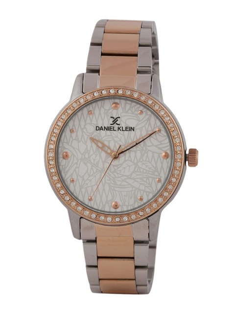 

Daniel Klein Women Silver-Toned & White Analogue Watch DK.1.12497-7
