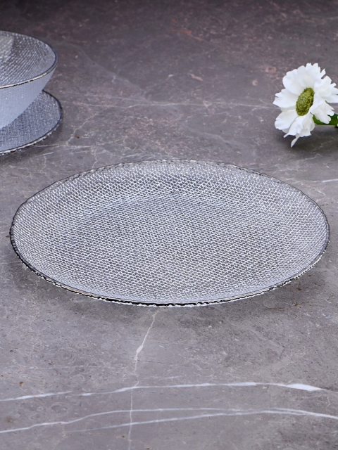 

Pure Home and Living Silver Dinner Plate with Platinum Rim