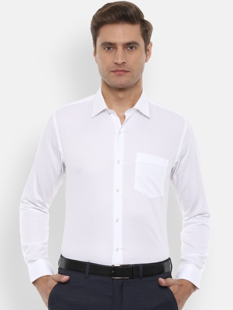 

Van Heusen Men White Slim Fit Self Design Formal Shirt