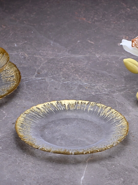 

Pure Home and Living Gold & Transparent Textured Plate