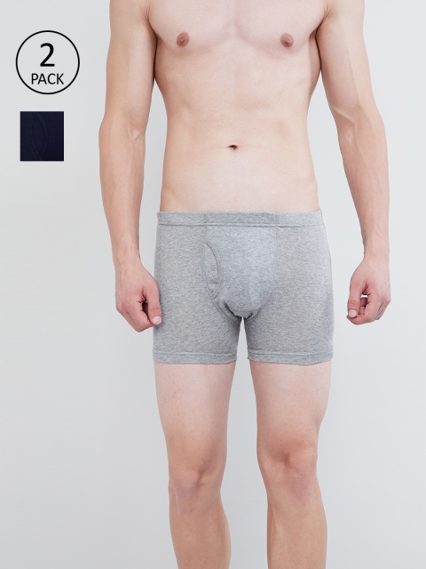

max Men Pack Of 2 Solid Trunks NOSBTSBNAVY, Blue