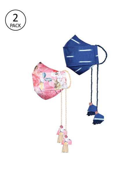 

VASTRAMAY Kids 2 Pcs Reusable Outdoor 3-Ply Cloth Masks With Add-On Filter, Pink