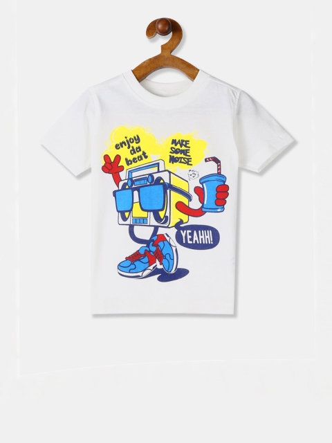 

Cherokee Boys White Printed Round Neck T-shirt