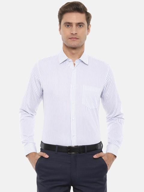 

Van Heusen Men White & Blue Slim Fit Striped Formal Shirt