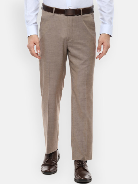 

Van Heusen Men Beige Regular Fit Self Design Formal Trousers