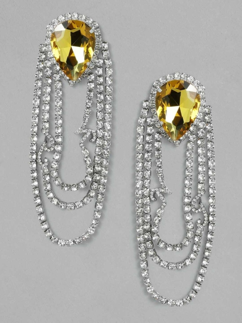 

TOKYO TALKIES X rubans FASHION ACCESSORIES Silver-Plated Handcrafted Oval Drop Earrings