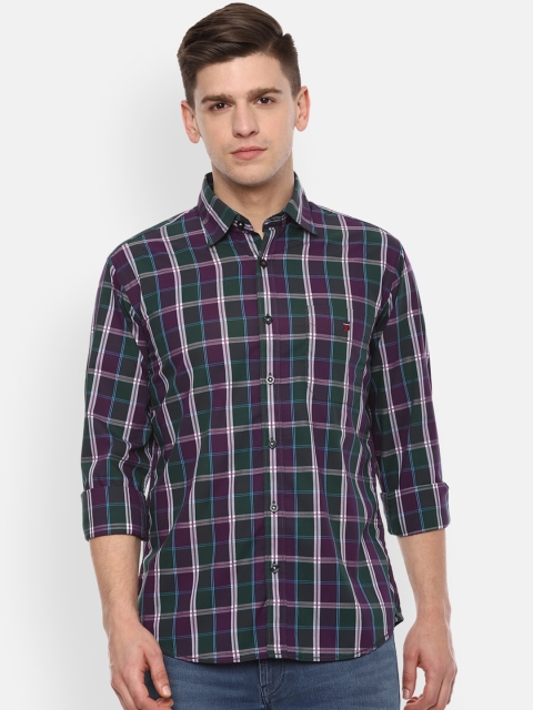 

Louis Philippe Sport Men Purple & Green Slim Fit Checked Casual Shirt