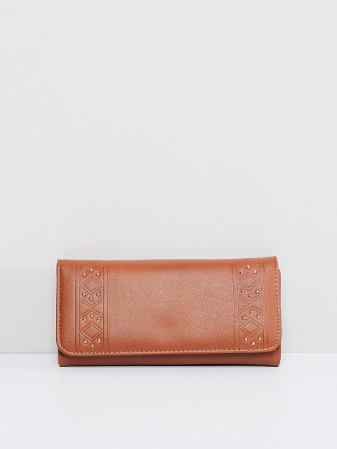 

max Women Tan Brown Solid Three Fold Wallet
