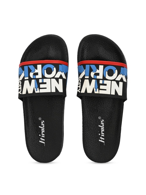 

HIROLAS Men Black & White Printed Sliders