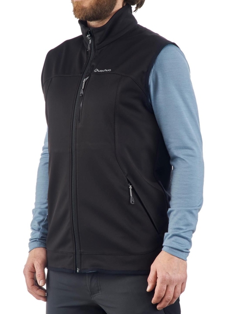 

Quechua By Decathlon Men Black Solid Windcheater Bomber Jacket