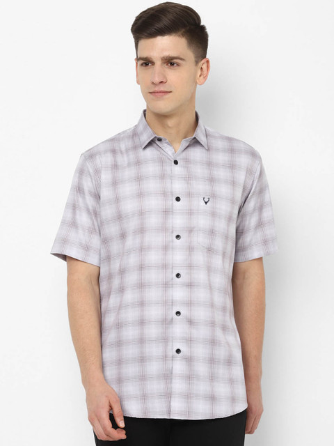 

Allen Solly Men White Slim Fit Checked Casual Shirt