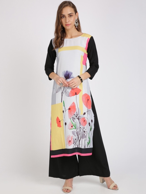 

Florence Women Multicoloured & Black Printed Kurta with Palazzos, Multi