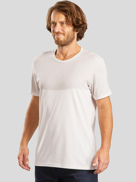

Quechua By Decathlon Men White Solid Round Neck T-shirt