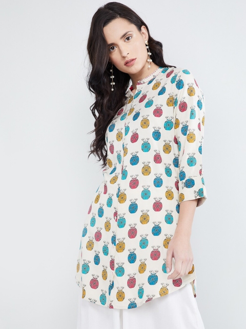 

MAX Women White Printed Tunic, Off white