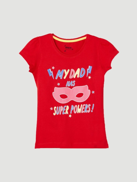 

max Girls Red Printed Top