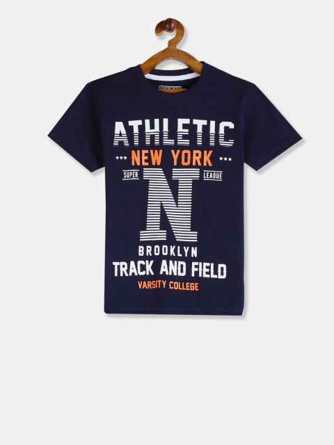 

Cherokee Boys Navy Blue Printed Round Neck T-shirt