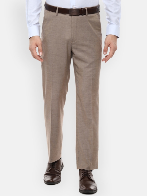 

Van Heusen Men Beige Regular Fit Self Design Formal Trousers