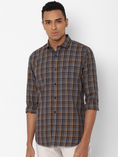 

Allen Solly Men Grey Slim Fit Checked Casual Shirt