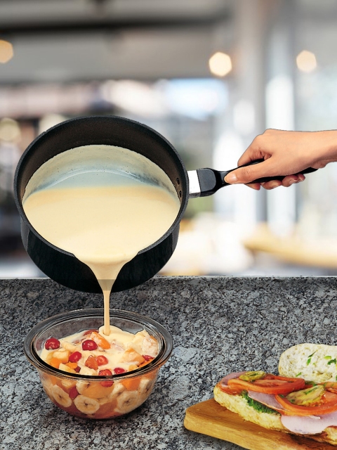 

Hawkins Black Solid Futura Nonstick Saucepan 3 Ltr