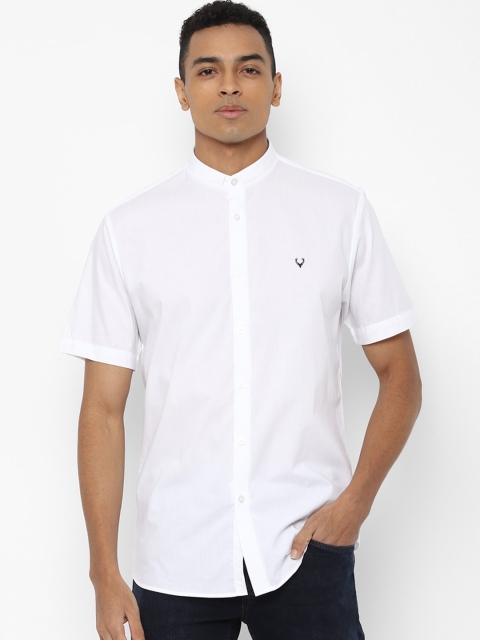 Allen Solly Men White Slim Fit Solid Casual Shirt