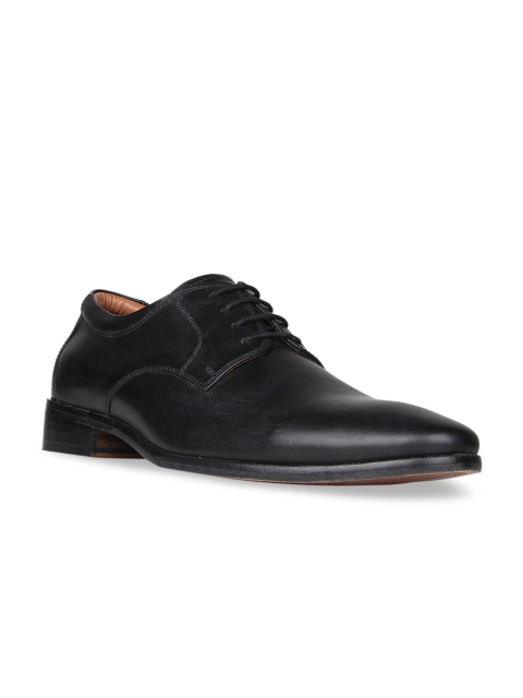 

Regal Men Black Solid Leather Formal Derbys