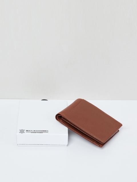 

max Men Coffee Brown Solid Two Fold Wallet