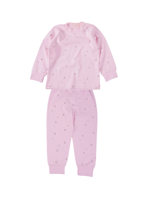 

Yellow Bee Infant Girls Pink Printed Night suit