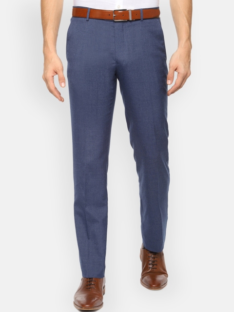 

Van Heusen Men Blue Slim Fit Solid Formal Trousers