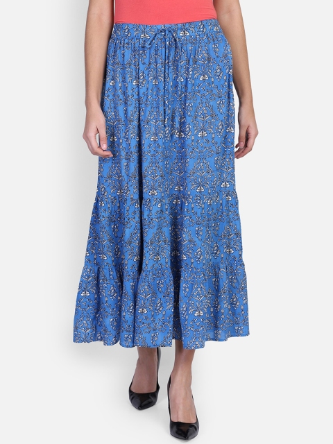

Aditi Wasan Women Blue & White Printed Flared Skirt