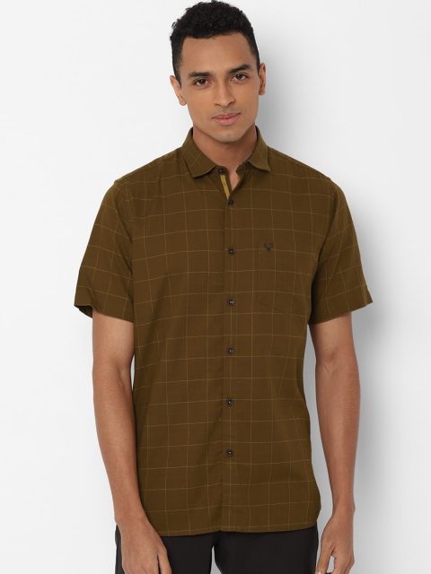 

Allen Solly Men Brown Slim Fit Checked Casual Shirt