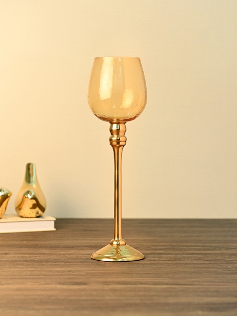 

Pure Home and Living Gold-Toned Amber Festive Votive Candle Holder