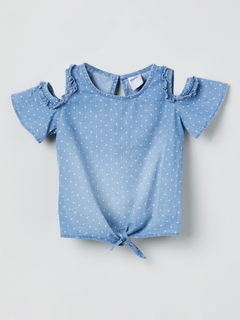 

max Girls Blue Printed Top