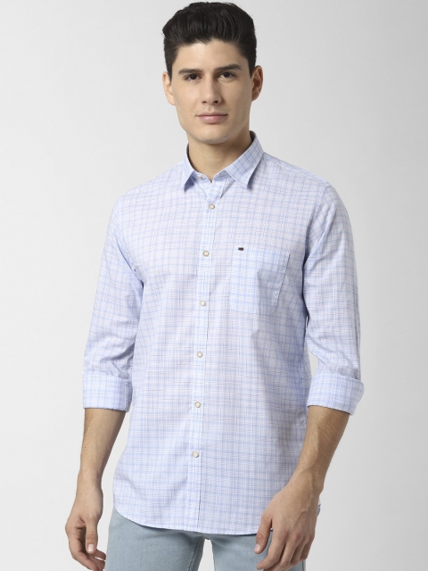 

Peter England Casuals Men Blue Slim Fit Checked Casual Shirt
