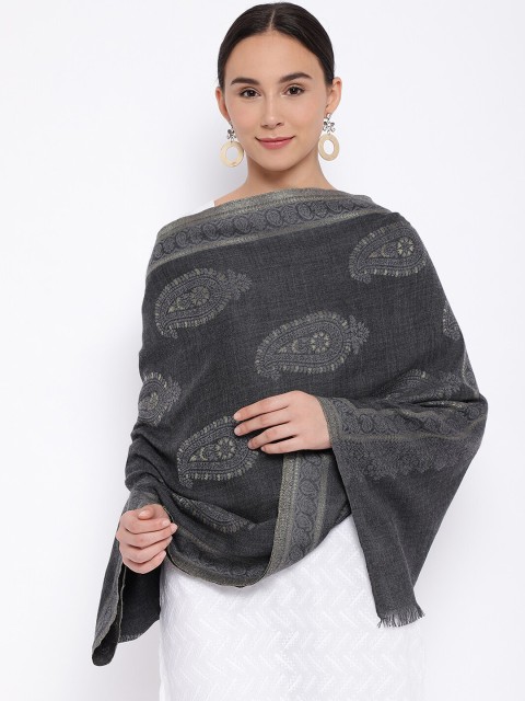 

Pashmoda Women Grey Woven Design Stole