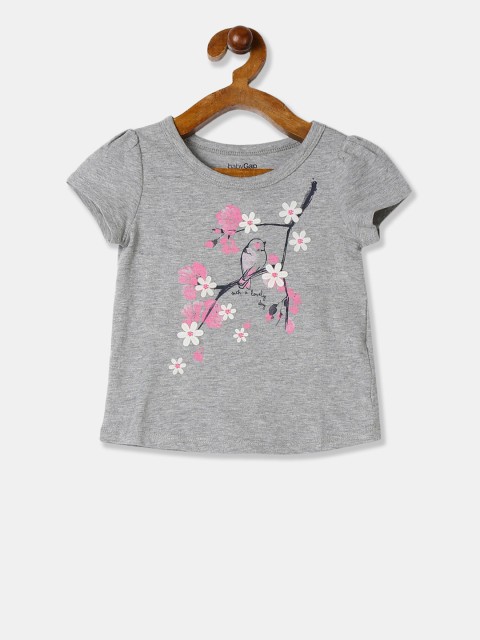 

GAP Boys Grey Cherry Blossom Printed Round Neck T-shirt