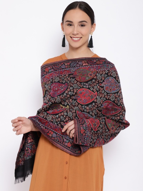 

Pashmoda Women Black Woven Design Stole
